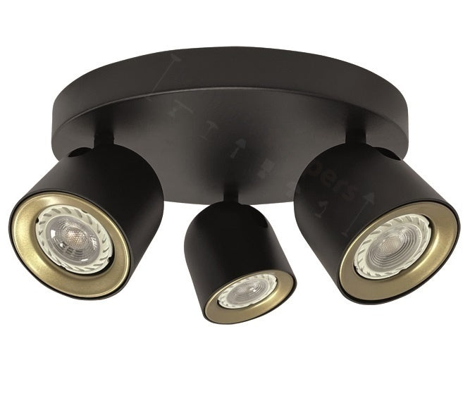 Freelight Spot Solare Zwart - Goud GU10 3 Lichts