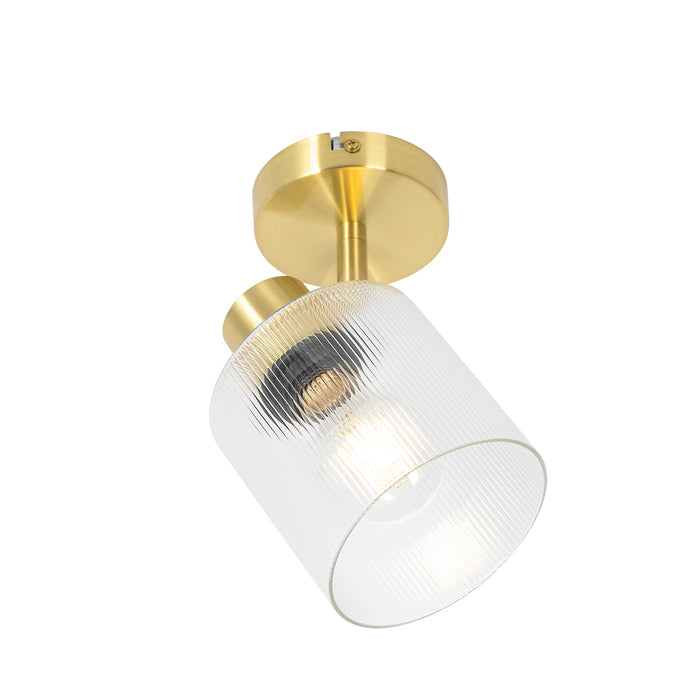 QAZQA Art Deco plafondspot goud met glas verstelbaar - Laura