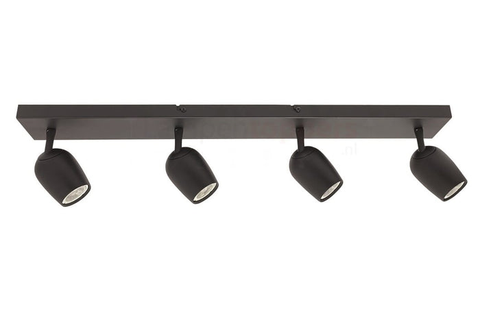 Freelight Spot Trova Zwart GU10 4-Lichts  Balk
