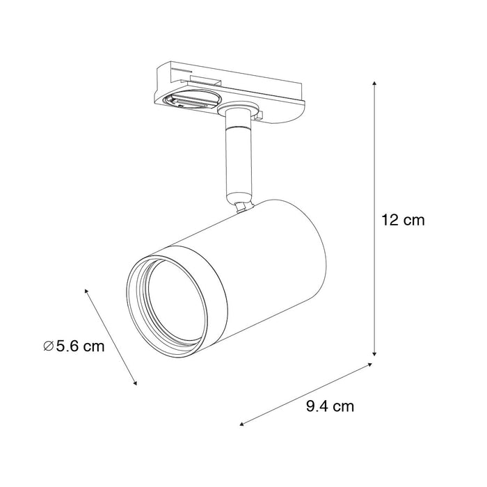 QAZQA Moderne 1-fase railspot donkerbrons - Iconic Jeana