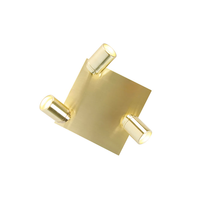 QAZQA Moderne badkamer spot messing vierkant 3-lichts IP44 - Ducha