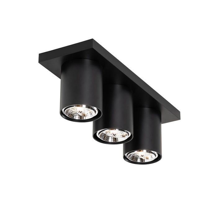 QAZQA Moderne plafondspot zwart 3-lichts - Tubo