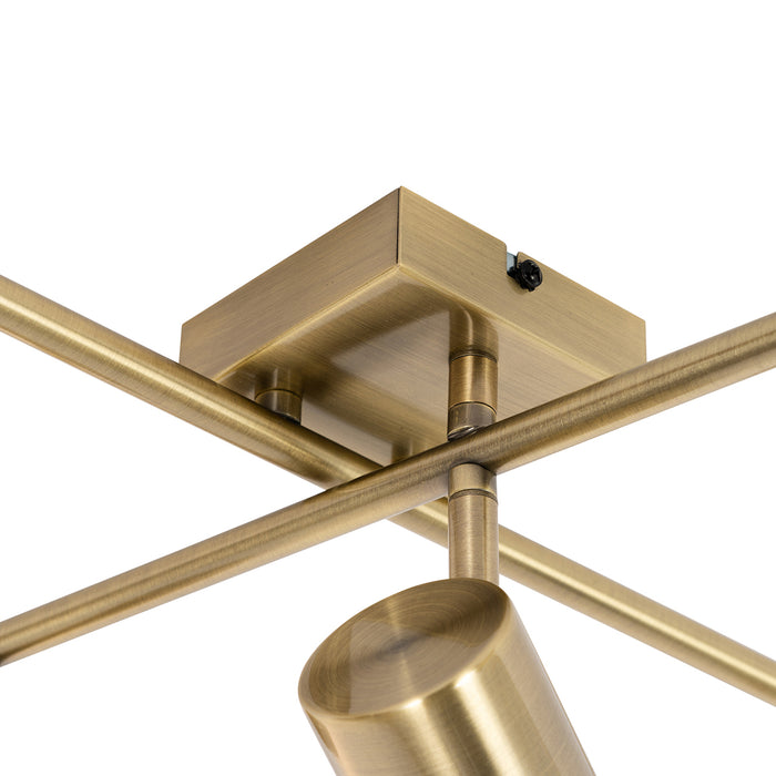 QAZQA Moderne plafondlamp brons 5-lichts verstelbaar rechthoekig -