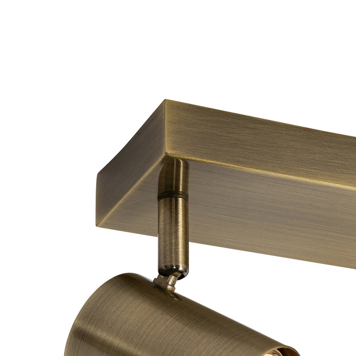 QAZQA Moderne plafondlamp brons 2-lichts verstelbaar rechthoekig -