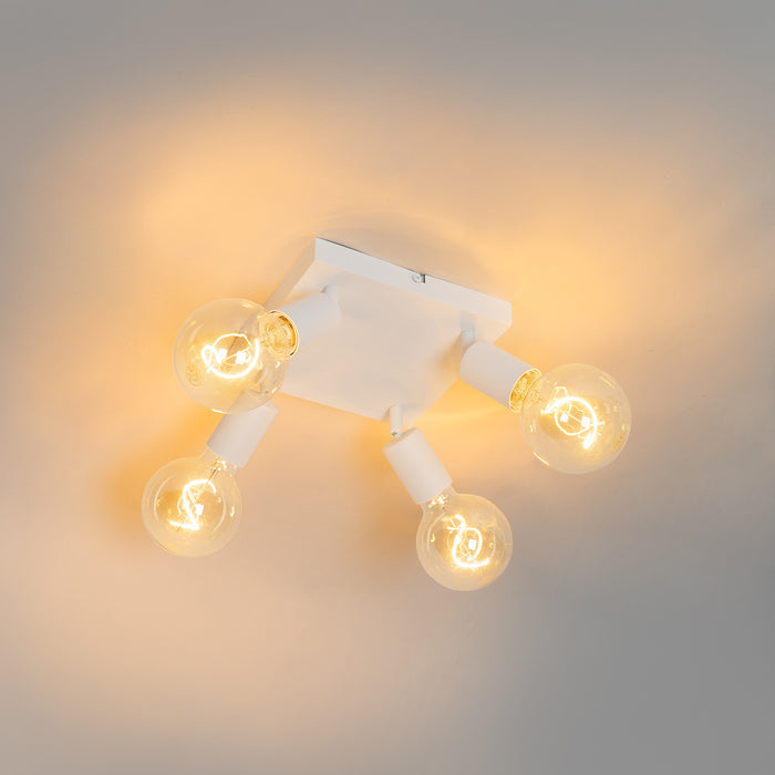 QAZQA Moderne spot wit vierkant 4-lichts - Facil