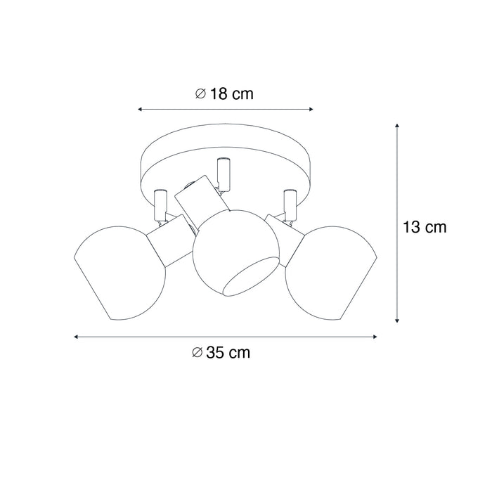 QAZQA Plafondspot goud met opaal glas 3-lichts verstelbaar - Anouk