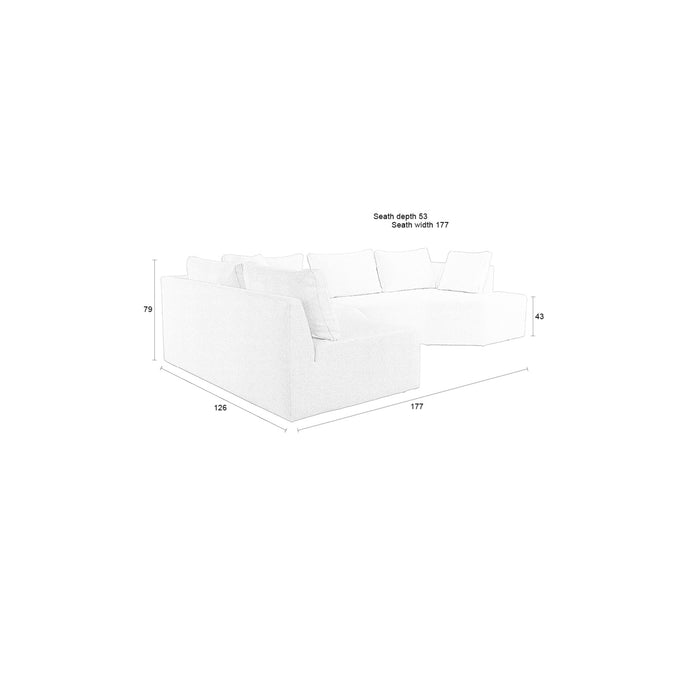 Zuiver Prosper Hoekbank Links Sand| Off-white - Beige