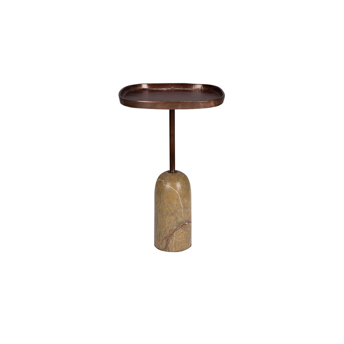 Dutchbone Rimo Bijzettafel Bruin Metaal| Marmer