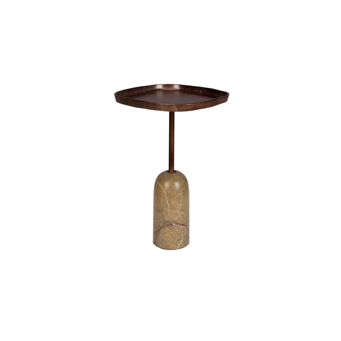 Dutchbone Rimo Bijzettafel Bruin Metaal| Marmer