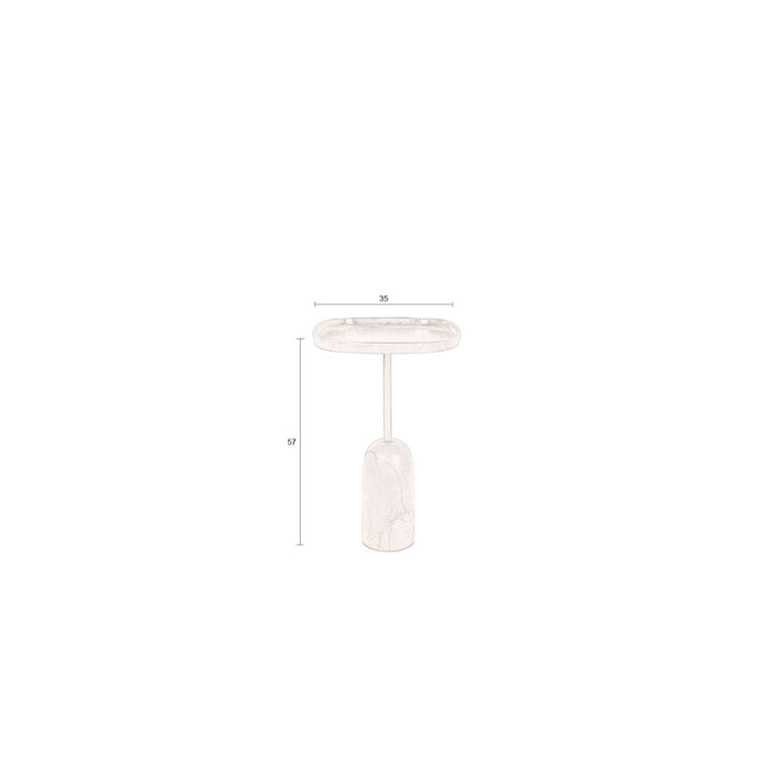 Dutchbone Rimo Bijzettafel Bruin Metaal| Marmer