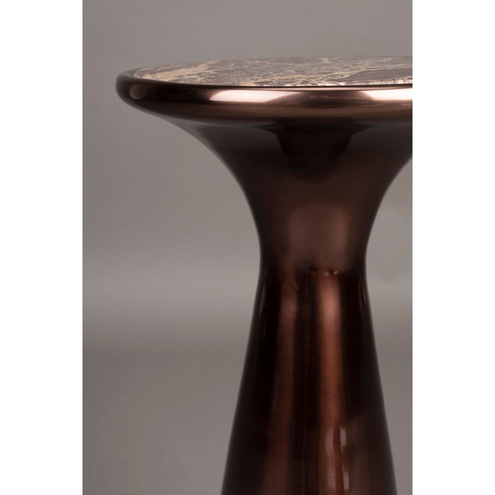 Dutchbone Mount Bijzettafel Rond 25x25 cm Marmer Bruin