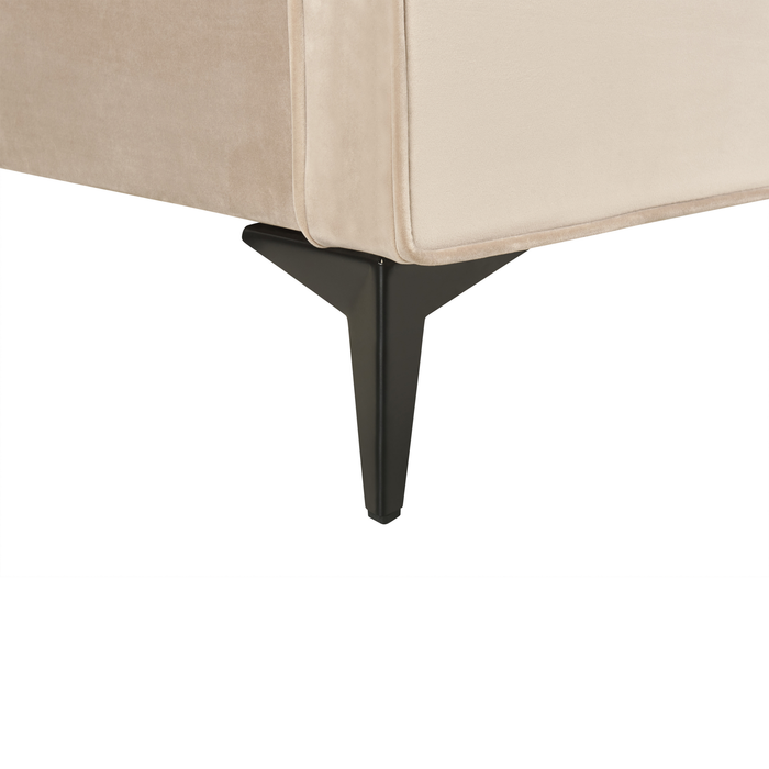 Beliani - VALOGNES - Tweepersoonsbed - Taupe - 160 x 200 cm - Fluweel