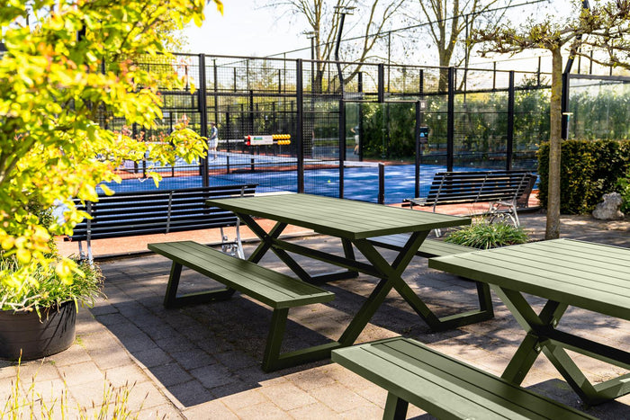 Aluminium picknicktafel Dex 200 cm olijfgroen