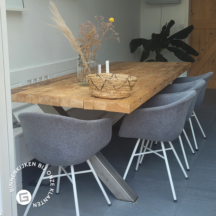 Nolon Noa-Otis Eetkamerstoelen Set van 2 - Beige - Zwarte Poten