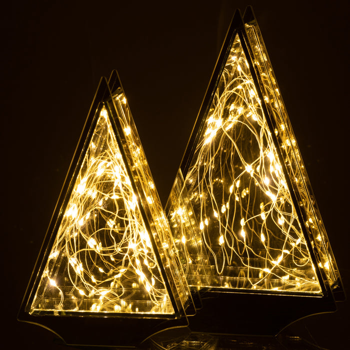 J-Line Kerstdecoratie - glas - goud LED lichtjes