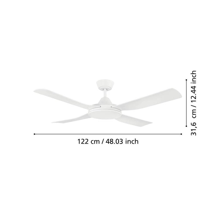 EGLO Bondi 1 Plafondventilator - 122cm  - Wit - 3 standen