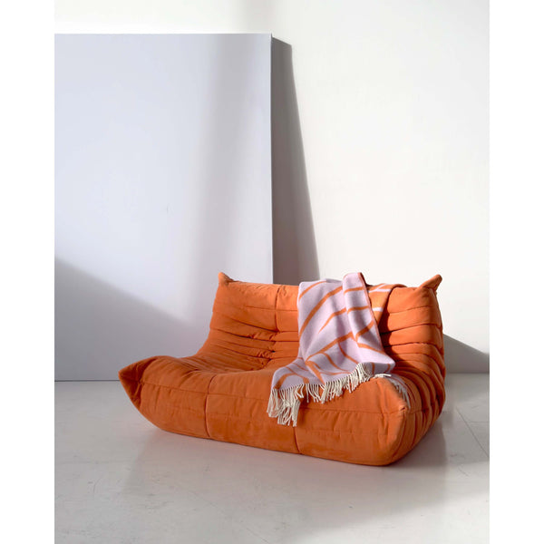 MAISON DEUX Plaid Lines - Lila | Oranje - 130 x 200 cm