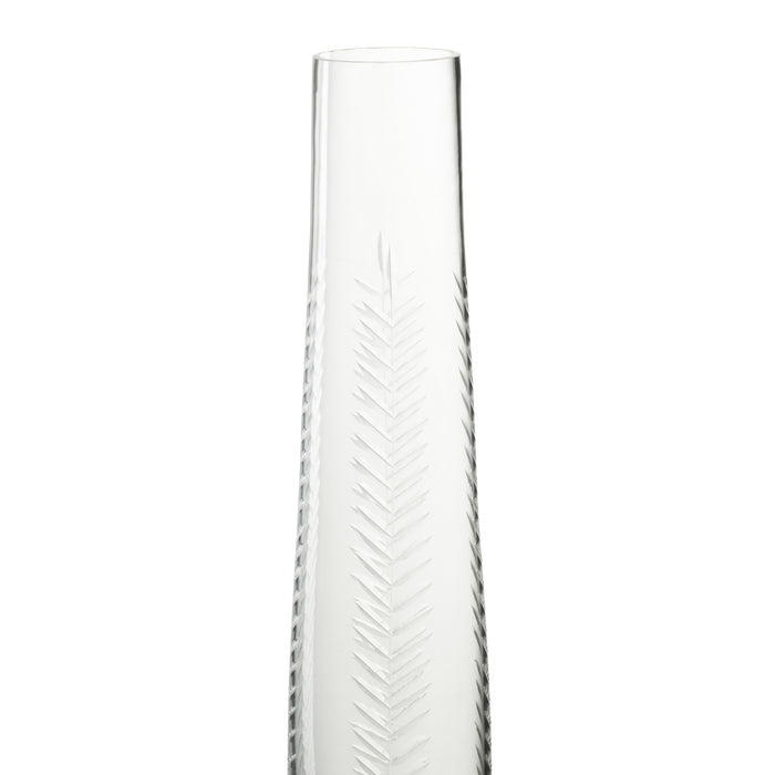 J-Line Vaas Bladeren Glas Transparant Large
