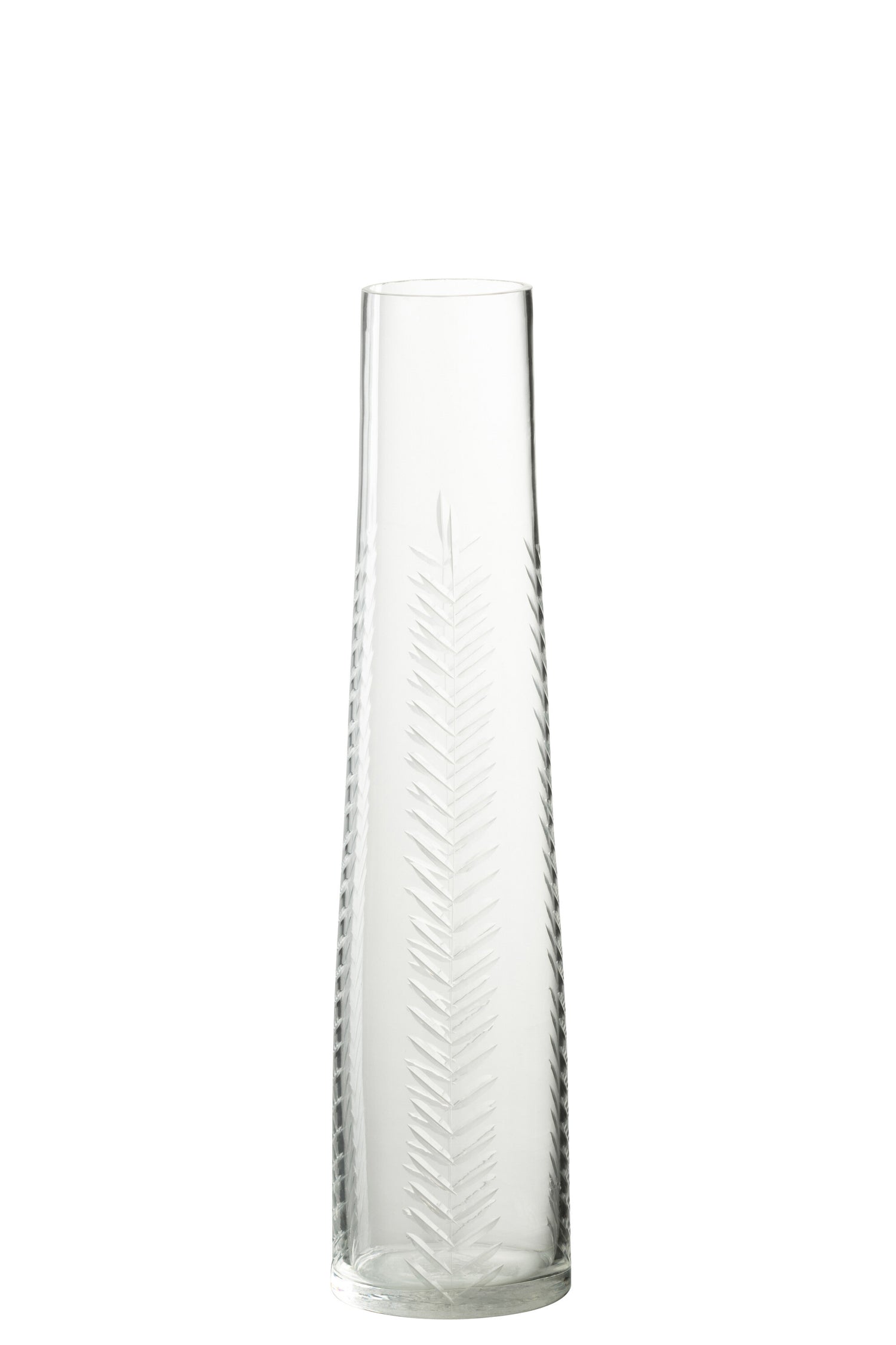 J-Line Vaas Bladeren Glas Transparant Large