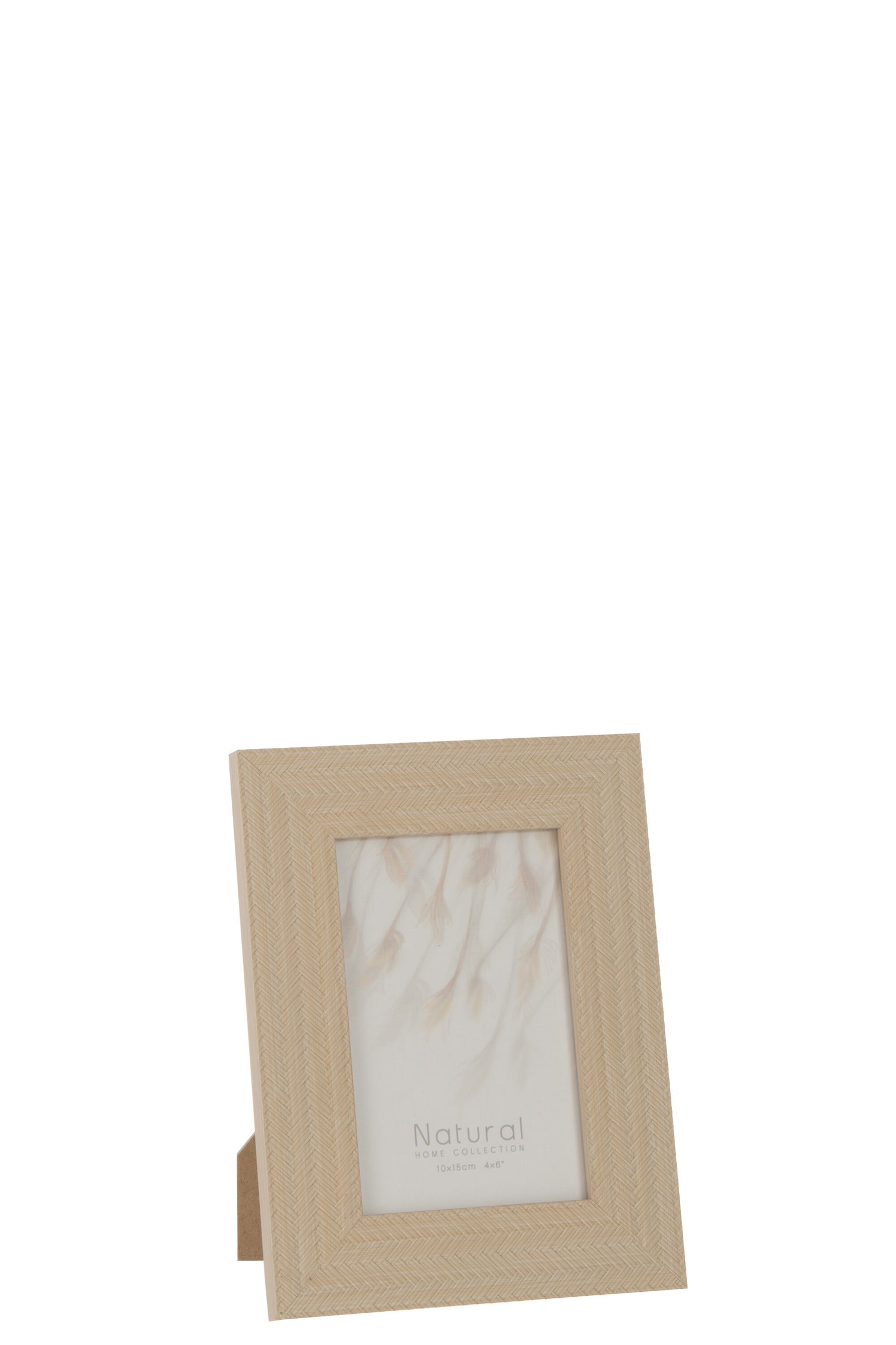 J-Line fotolijst Gewoven - hout - lichtbeige - 4 stuks