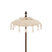 J-Line Parasol+Voet Kwastjes|Schelpen Beige Hout Donker Bruin Small