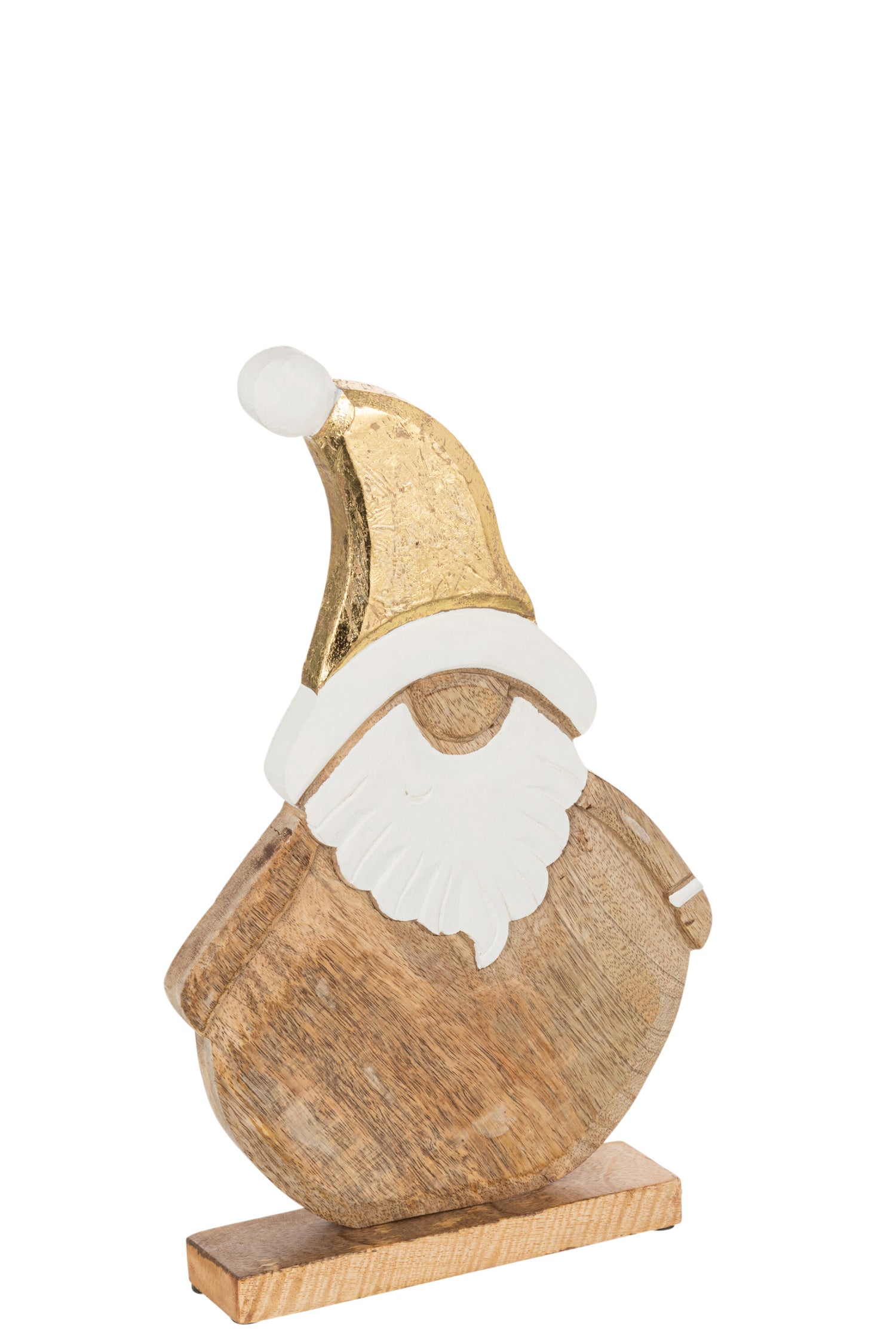 J-Line decoratie Kerstfiguren - hout - naturel|goud - large