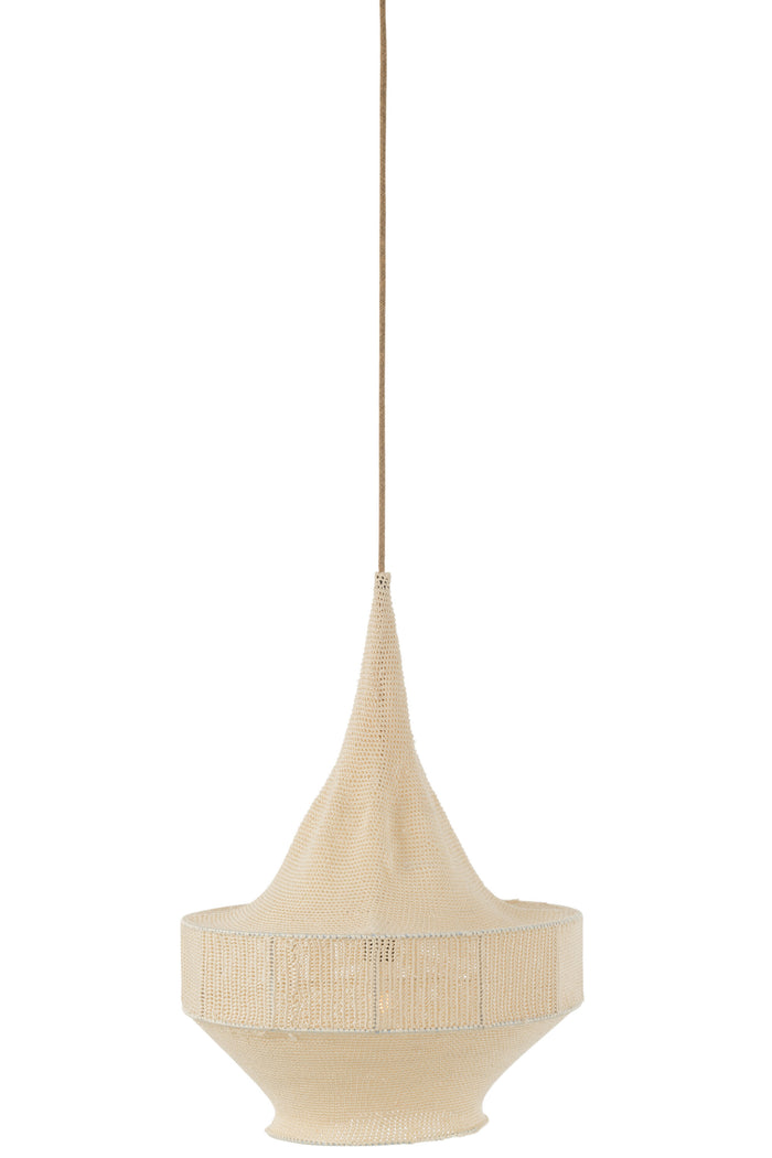 J-Line hanglamp Handgebreid - textiel - beige - small