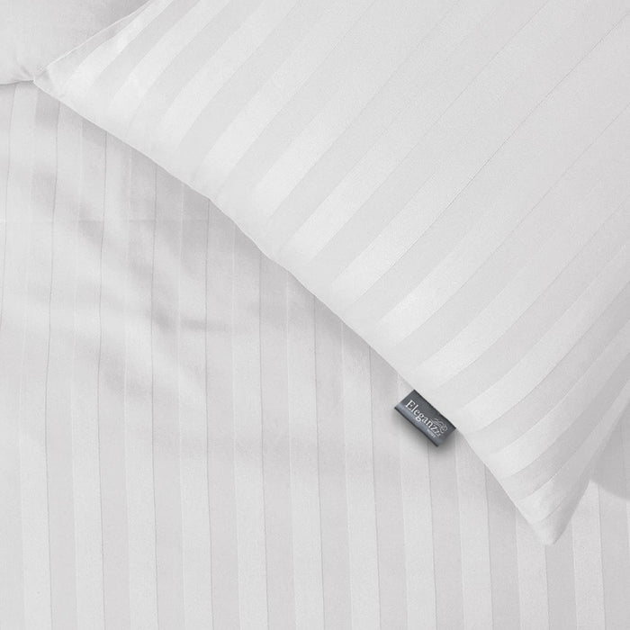 Elegance Dekbedovertrek Hotel Kwaliteit Satijn Streep wit