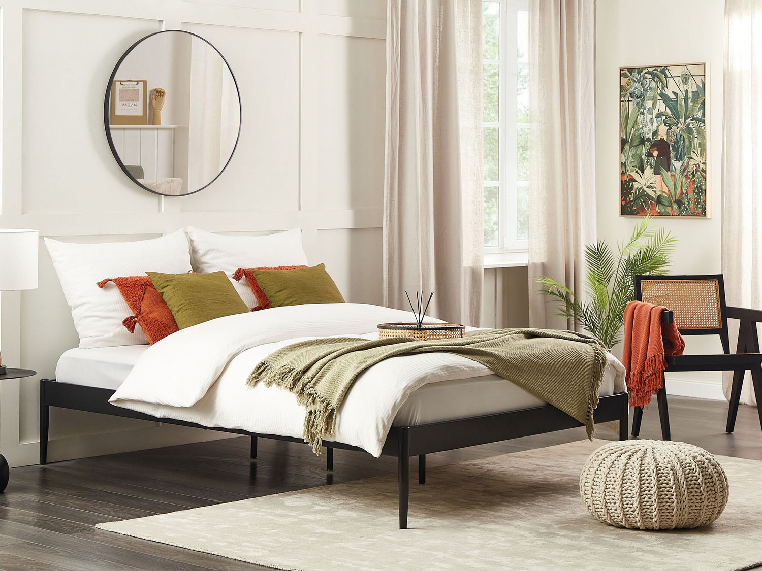 Beliani - VAURS - Tweepersoonsbed - Zwart - 160 x 200 cm - Staal