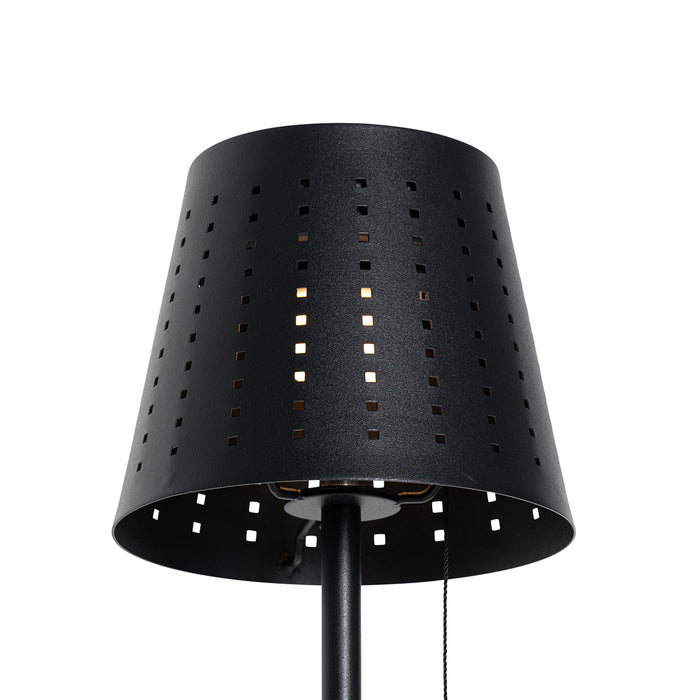 QAZQA Buiten vloerlamp zwart incl. LED 3-staps dimbaar op solar -