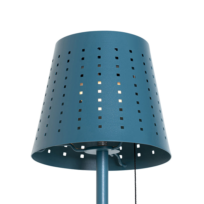 QAZQA Buiten vloerlamp blauw incl. LED 3-staps dimbaar op solar -