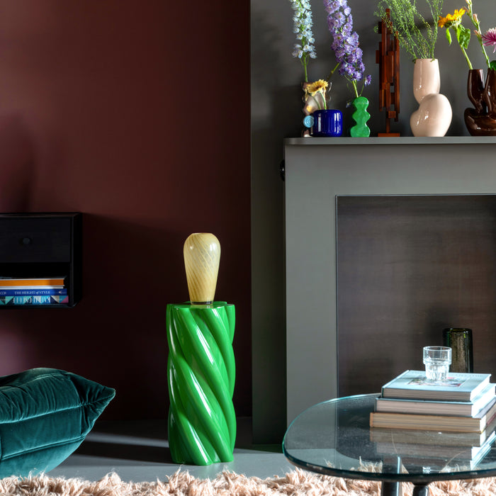 &k amsterdam Pillar Marshmallow Bijzettafel H 55 cm - Groen