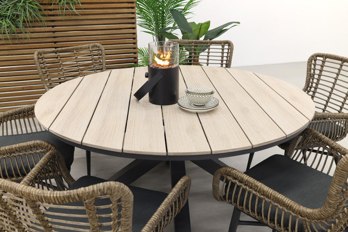 Jasmine natural | Garden Impressions Edison 148 cm. - ronde tuinset