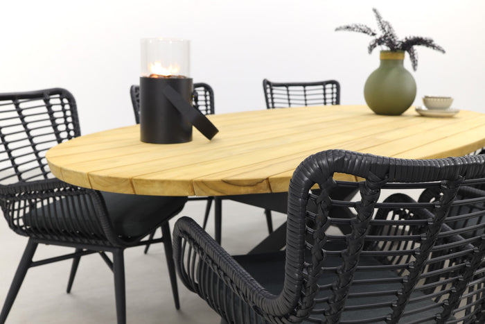 4 Seasons Outdoor - Jasmine black|Taste Prado Ellips 240x115 cm