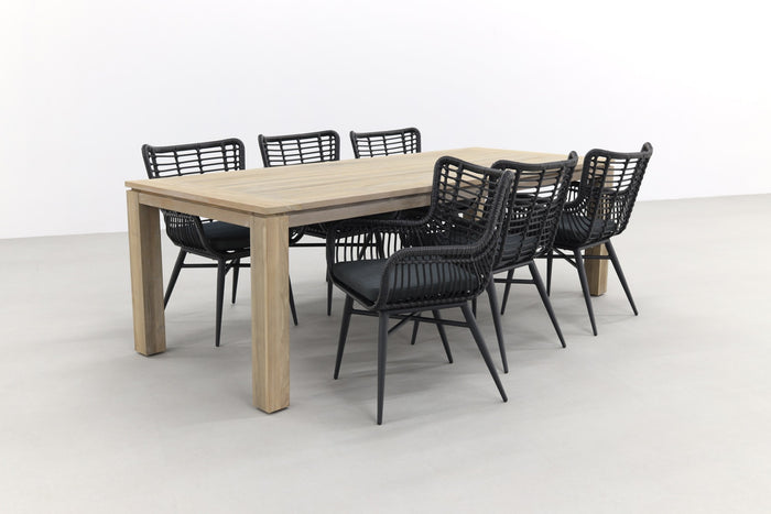 VDG Jasmine black|Rome grey 240 cm. tuinset - 7-delig