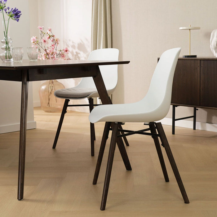 Nolon Nena-Pip Eetkamerstoel Wit - Kunststof - Walnoot Poten