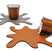 NOOBLU SPLASH onderzetters 15 x 15 cm -  Cognac,  set van 6