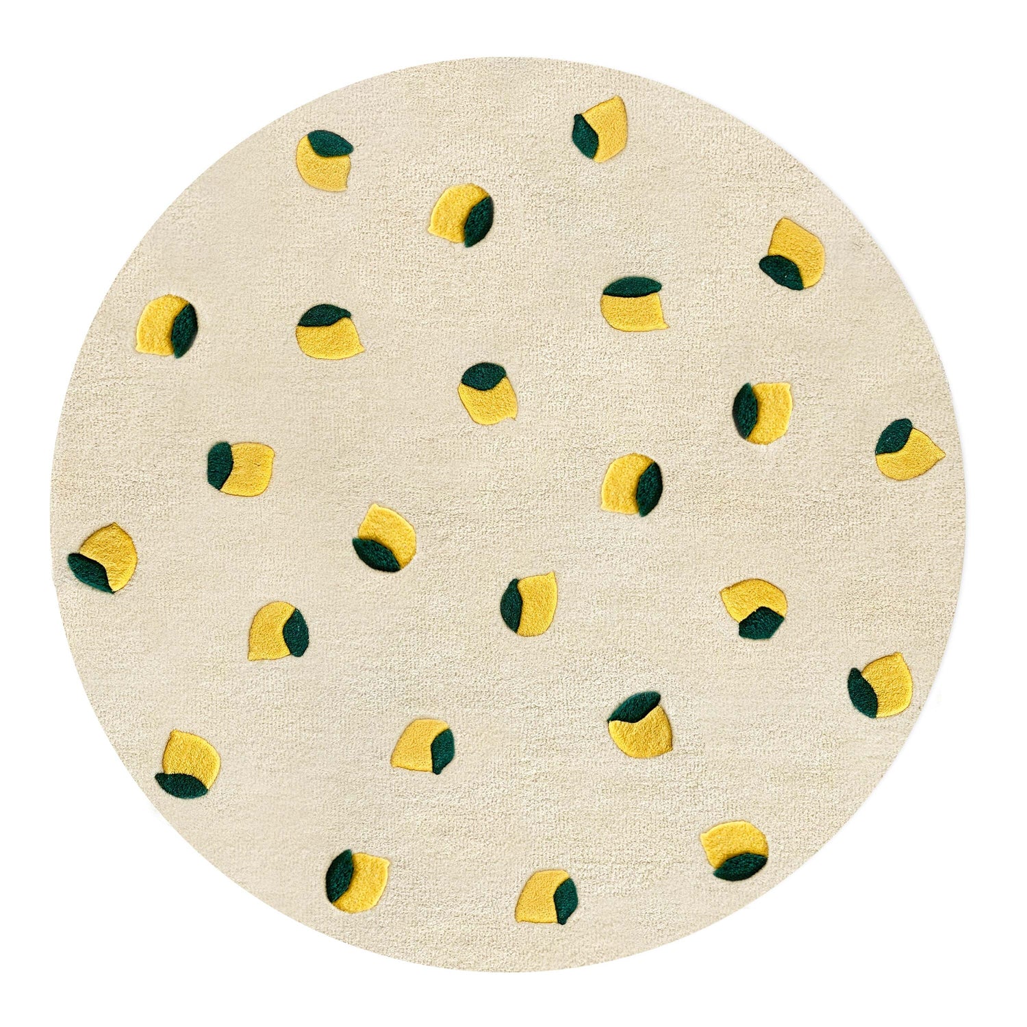 MAISON DEUX Vloerkleed Citroenen Rond - diameter 120 cm