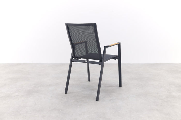 VDG Atmos stapelbare tuinstoel - Antraciet|Teak