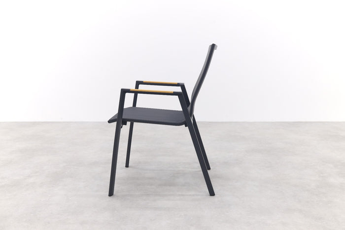 VDG Atmos stapelbare tuinstoel - Antraciet|Teak