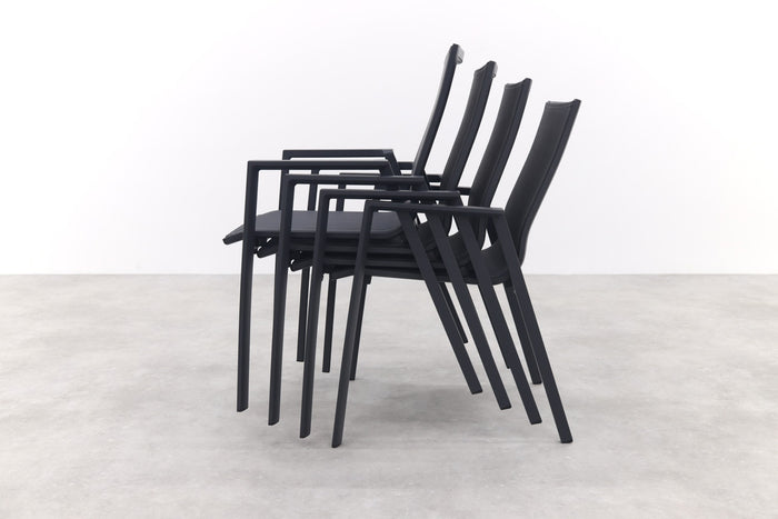 VDG Atmos stapelbare tuinstoel - Antraciet|Teak