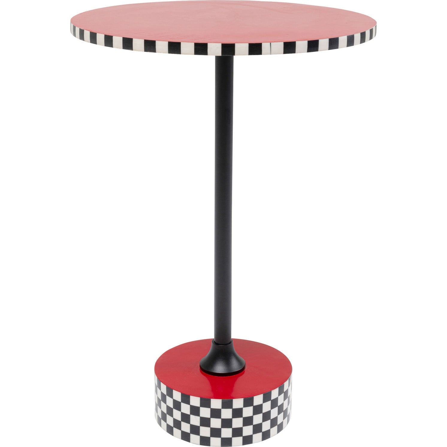 Kare Bijzettafel Domero Checkers Red Ø40cm