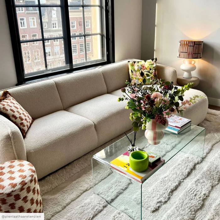 by fonQ Soft Hoekbank met Chaise Longue Rechts - Bouclé - Crème