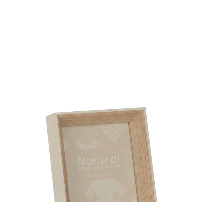 J-Line fotolijst Diepte - hout - creme - medium - 2 stuks