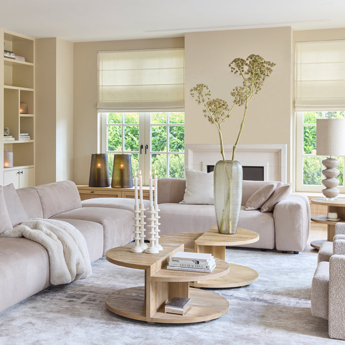 Riviera Maison Kaarsenstandaard Wit - Azure - Aardewerk (ØxH) 10x36