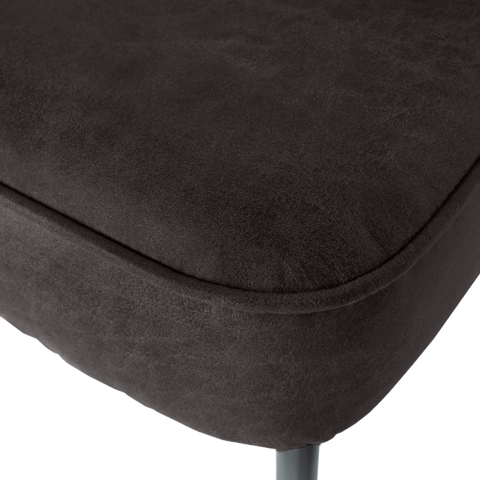 WOOOD Vogue Eetbank - Leer - Zwart - 83x120x59