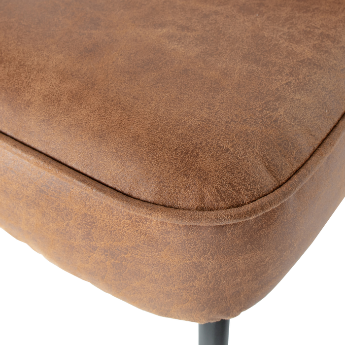 WOOOD Vogue Eetbank - Leer - Cognac - 83x120x59