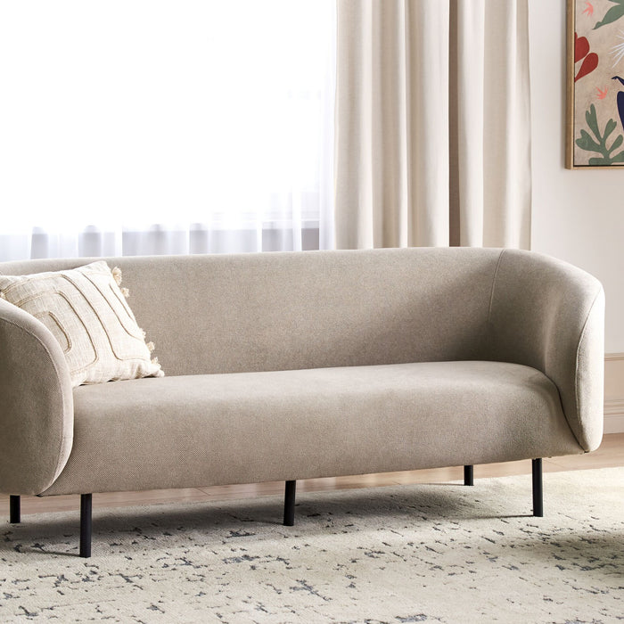 Beliani - LOEN - Driezitsbank - Taupe - Polyester