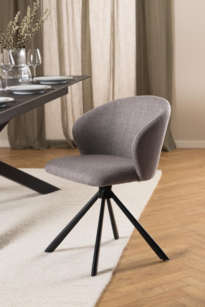 Giga Living - Eetkamerstoel Orrisdale Basel Lichtgrijs Draaibaar - Set van 2