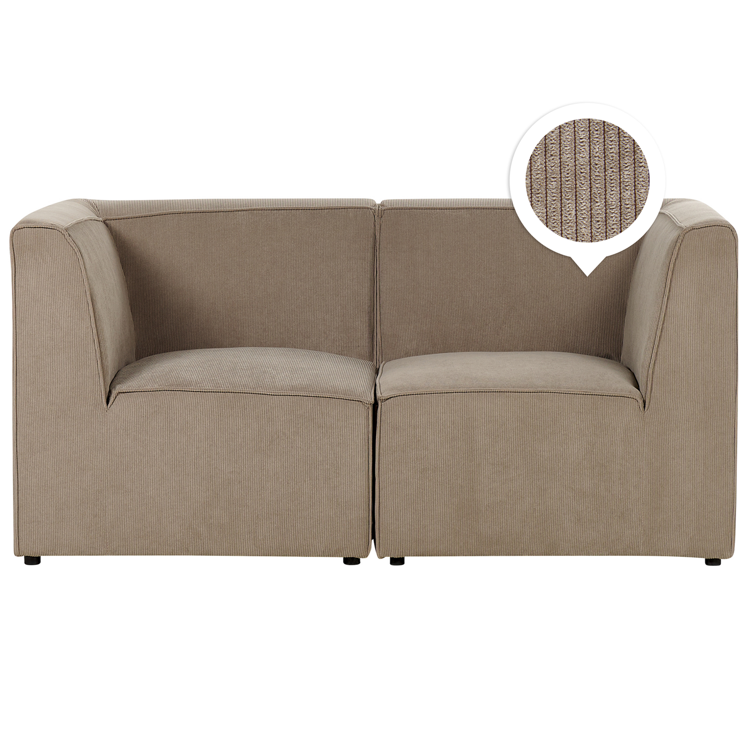 Beliani - LEMVIG - Tweezitsbank - Taupe - Corduroy